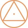 Triangle, circle, central point